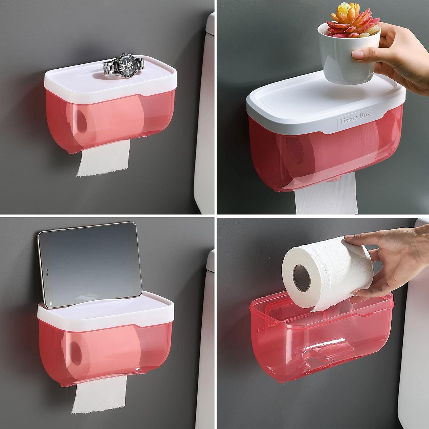4154 Multifunction 2-in-1 Bathroom Tissue Box Paper Phone Tablet Holder with Hook Self Adhesive Punch-Free, Wall Mounted Waterproof Bathroom Roll Holder (1 Pc) 4154 Multifunction 2-in-1 Bathroom Tissue Box Paper Phone Tablet Holder with Hook Self Adhesive Punch-Free, Wall Mounted Waterproof Bathroom Roll Holder (1 Pc)